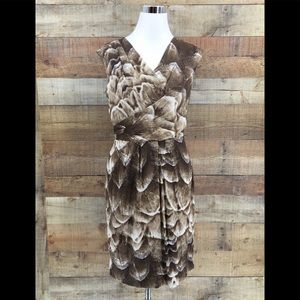 ANTONIO MELANI‎ Women's Abstract Beige Brown Dress